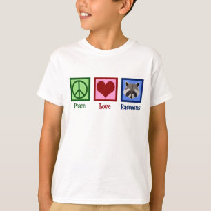 T-shirt Peace Love Raccoons Enfants