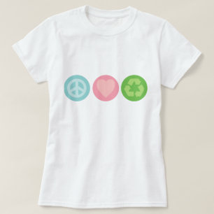 T-shirt Peace, Love & Recycle