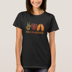 T-shirt Peace Love Respiratory Therapist Costume d'Hallowe