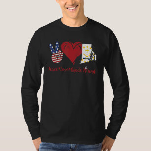T-shirt Peace Love Rhode Island