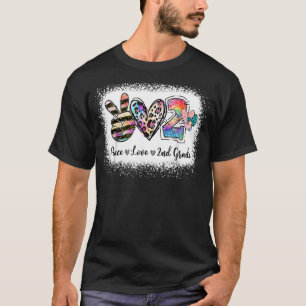 T-shirt Peace Love Second Grade Back To School Team 2nd Gr