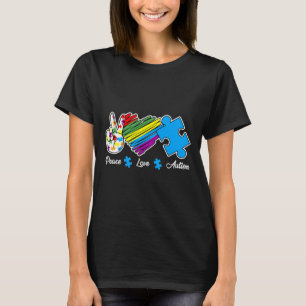 T-shirt Peace Love Sensibilisation sur l'autisme de l'auti