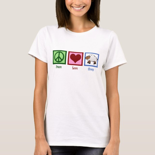 T-shirt Peace Love Sheep (Devant)