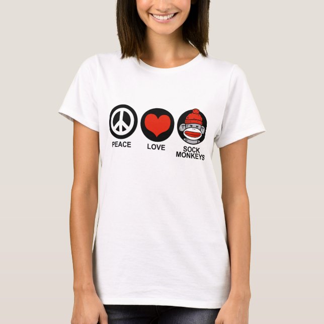 T-shirt Peace Love Sock Singes (Devant)