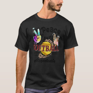 T-shirt Peace Love Softball Stepsoeur Life Mom Grandma Le
