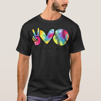 T-shirt Peace Love Softball Tie Dye Cute Softball Lovers 
