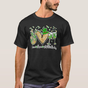 T-shirt Peace Love St Patrick's Day Cheer Boire Parties sc
