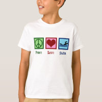 Peace Love Swim Baignade mignonne Enfants