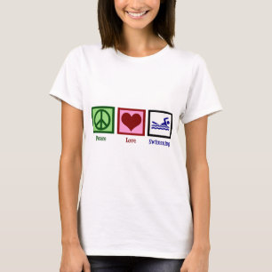 T-shirt Peace Love Swimming