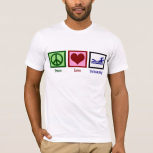 T-shirt Peace Love Swimming