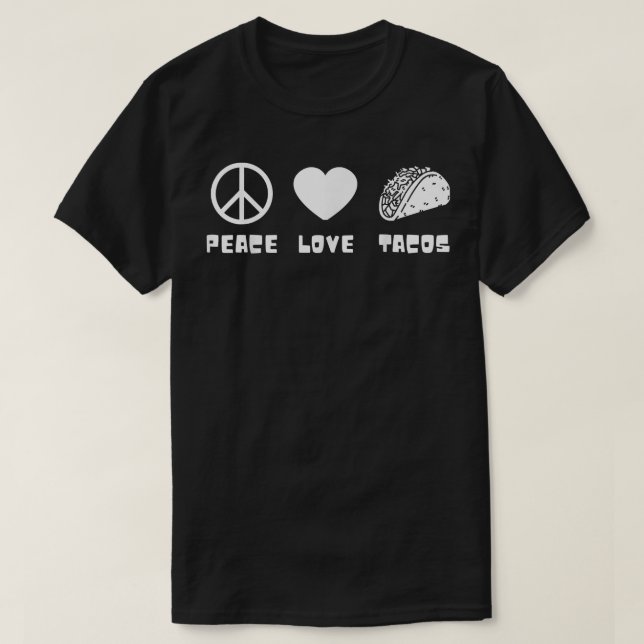 T-shirt Peace Love Tacos Drôle Hommes Femmes Enfants Cinco (Design devant)