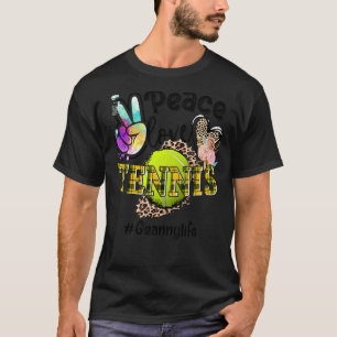 T-shirt Peace Love Tennis Granny Life Maman Grand-mère Leo