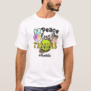 T-shirt Peace Love Tennis Tennis Tante Life Maman Grand-mè