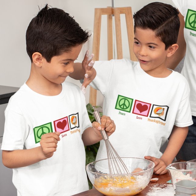 T-shirt Peace Love Thanksgiving mignon enfants (Créateur téléchargé)