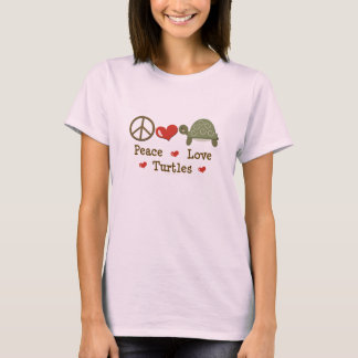 T-shirt Peace Love Turtles Organic Tee