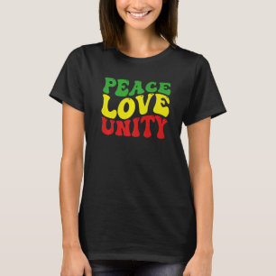 T-shirt Peace Love Unity Reggae Roots Jamaïque Rasta Regga