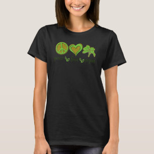 T-shirt Peace Love Vegan Monde Végétarien Légume