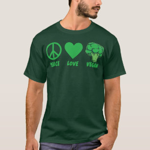 T-shirt Peace Love Vegetables pour le véganisme Légume V