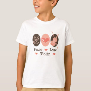 T-shirt Peace Love Violin Enfants Sweatshirt