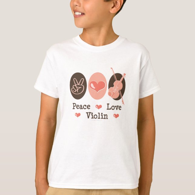 T-shirt Peace Love Violin Enfants Sweatshirt (Devant)