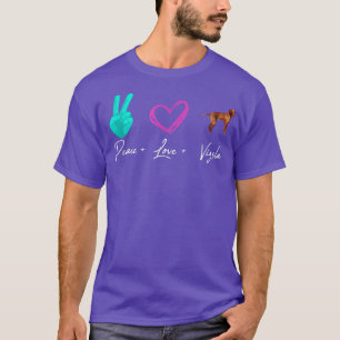 T-shirt Peace Love Vizsla Funny Chien Propriétaire