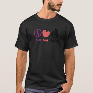 T-shirt Peace Love Voilier Voilier Voilier Voilier Capitai