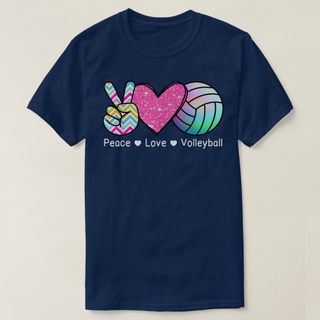 T-shirt Peace Love Volleyball Cute Design pour les femmes  (Design devant)