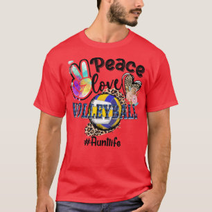 T-shirt Peace Love Volleyball Tante Life Maman Grand-mère