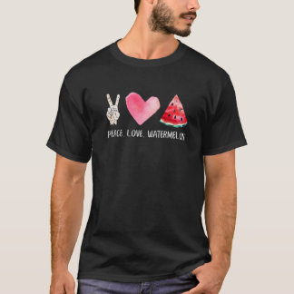 T-shirt Peace Love Watermelon Summer Fruit Love Me
