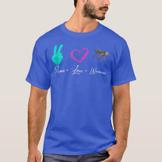 T-shirt Peace Love Weimaraner Funny Chien propriétaire