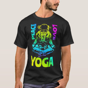 T-shirt Peace Love Yoga Astronaut Namaste Zen Méditation L