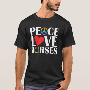 T-shirt Peace Loves Horses Chevaux équestre Cheval