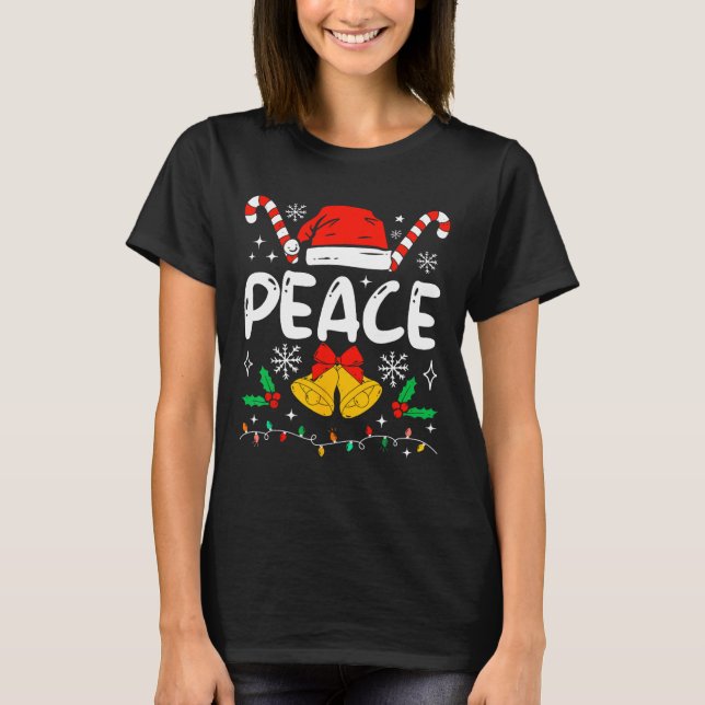 T-shirt Peace Matching I Come In Peace Couples Santa Hat C (Devant)