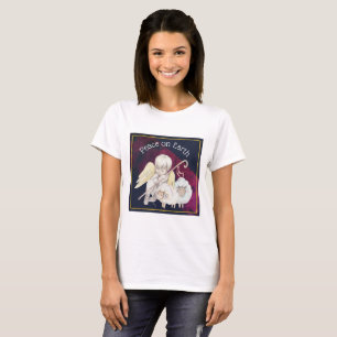 T-shirt Peace on Earth Angel Shepherd and Lambs