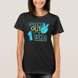 T-shirt Peace Out 1ère année Enseignant Étudiant Drôle Fin