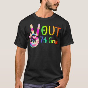 T-shirt Peace Out 7e année Teinture Teinture Classe de Gra