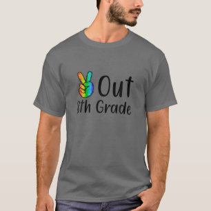 T-shirt Peace Out 8E Grade Tee Dye Graduation Classe De 20