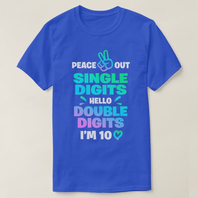 T-shirt Peace Out Chiffres Im 10 Ans Enfants (1) (Design devant)