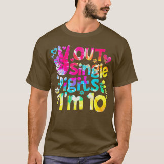 T-shirt Peace Out Chiffres Im 10 Tie Dye Anniversaire Ki