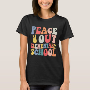 T-shirt Peace Out Elémentaire School Retro Pastel Dernier
