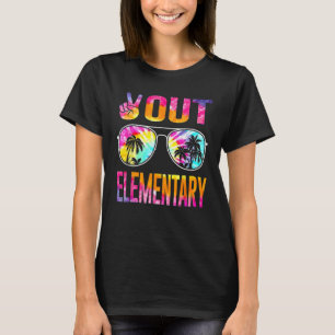 T-shirt Peace Out Élémentaire Tie Dye Graduation Dernier j