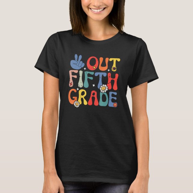 T-shirt Peace Out Fifth 5th Grade  Elementary School Gradu (Devant)