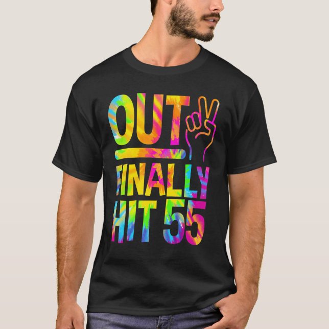 T-shirt Peace Out Finalement Touché 55 Ans 55e Anniversair (Devant)