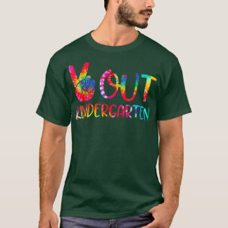 T-shirt Peace Out Kindergarten Tie Dye Jote Jour Dernier D