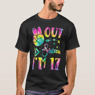 T-shirt Peace Out Seize j'ai 17 ans Tie Dye Anniversaire