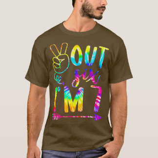 T-shirt Peace Out Six Im 7 Tie Dye 7th Happy Birthday Boy