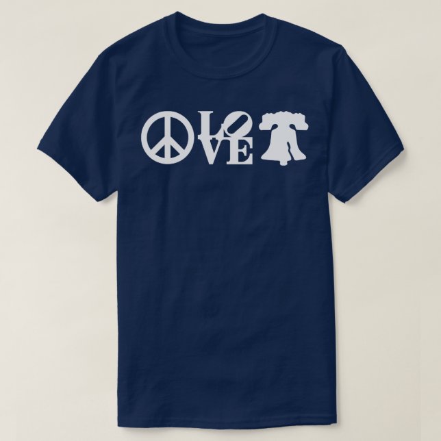 T-shirt Peace Philadelphia Love Liberty Bell Philly Fan F (Design devant)