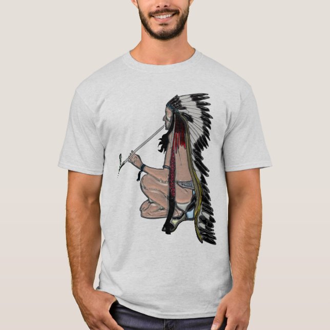 T-shirt Peace Pipe Vêtements de POPART amérindien (Devant)