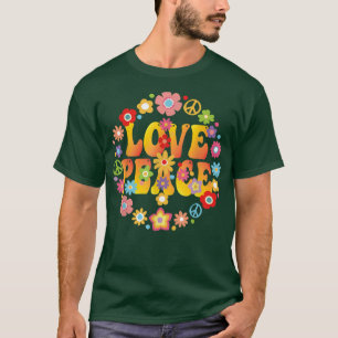 T-shirt PEACE SIGN LOVE 1960s 1970s  Tie Dye Groovy Hippie