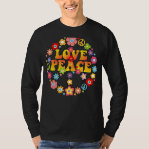 T-shirt Peace Sign Love 60s les années 70 Cravate Die Hipp